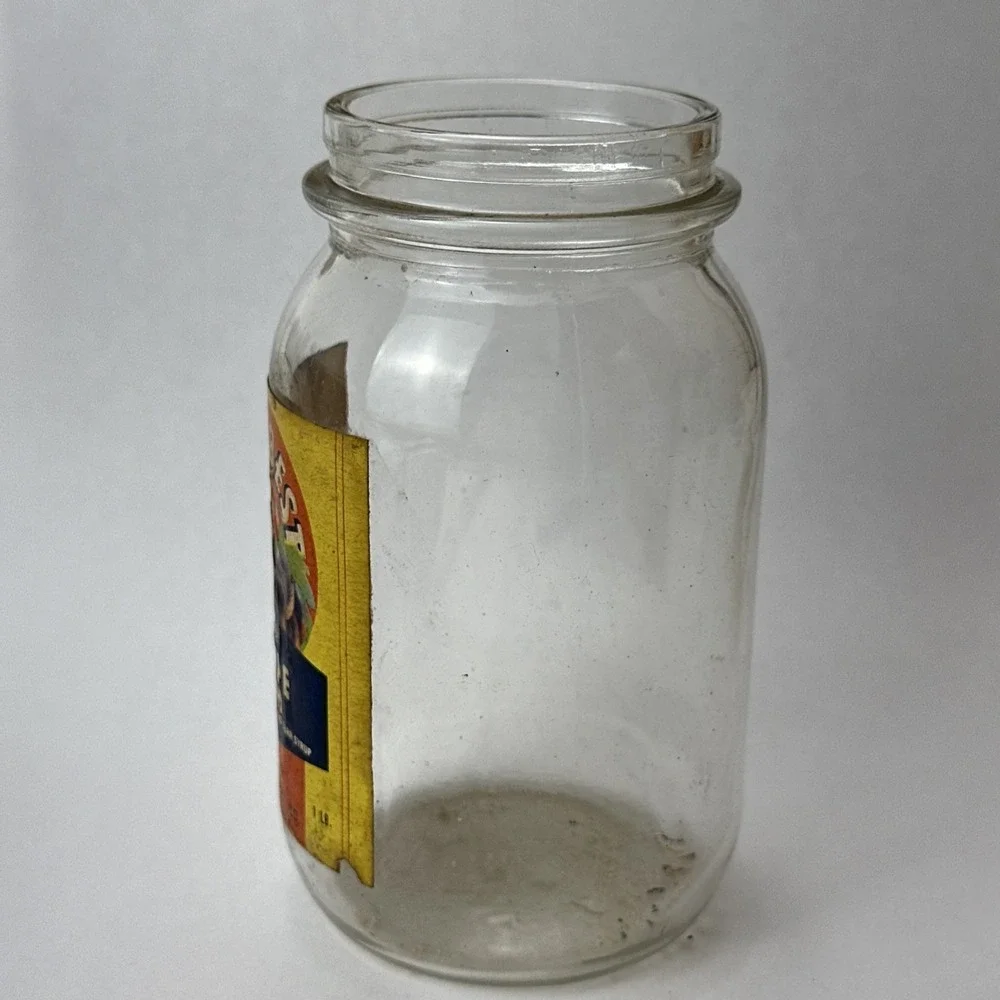 Vintage Everbest Pure Grape Jam Jar Glass 1lb Empty No Lid Glaser Crandell Co